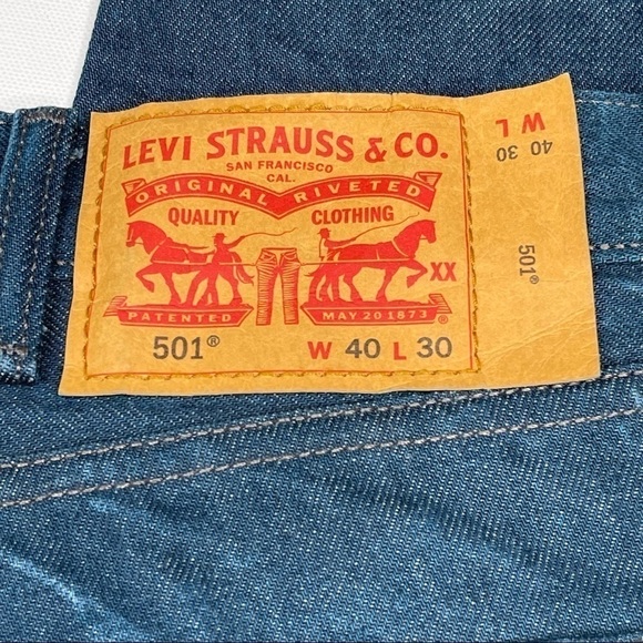Levi’s Jeans Denim 501 Button Fly White Oak Cone Denim High Waist Straight Blue - Picture 4 of 14